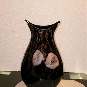 VINTAGE JL.SCULPTURED ART GLASS STAMPED 9X 13 1/2" TALL A MUST HAVE